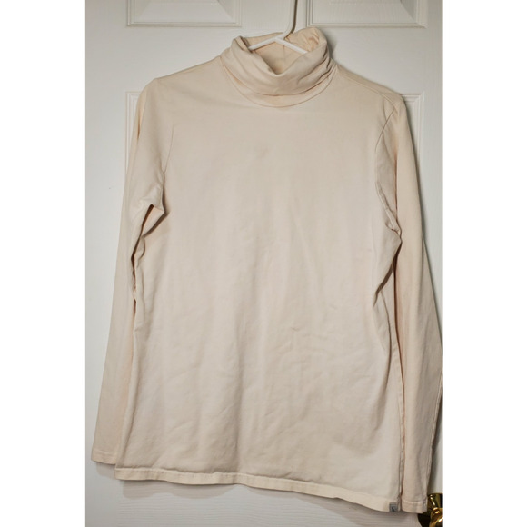 Eddie Bauer Women’s Outdoor Turtleneck Long Sleeve Top Size L Ivory Cream - Picture 1 of 12